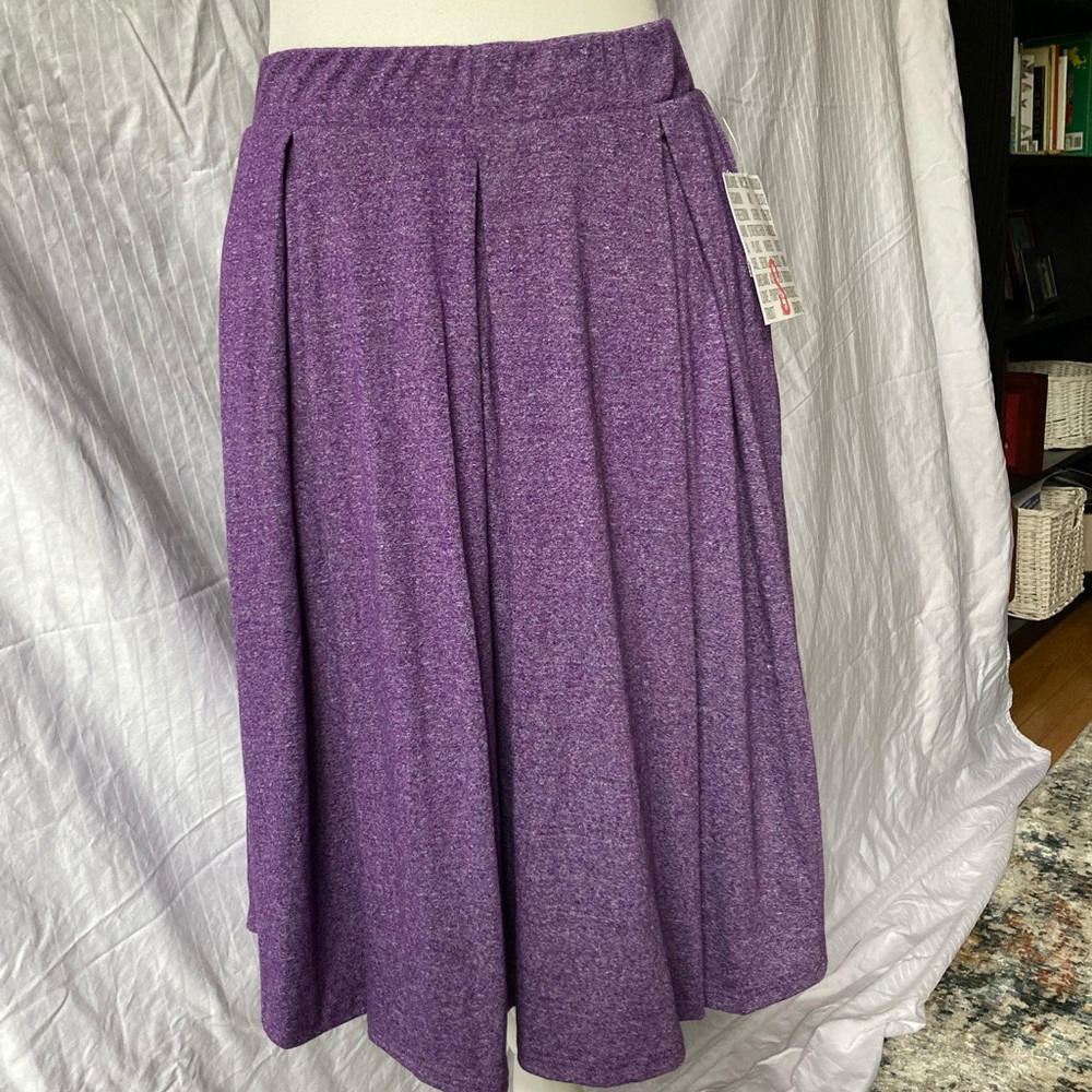 Purple heathered midi skirt with pockets size small LuLaRoe Madison